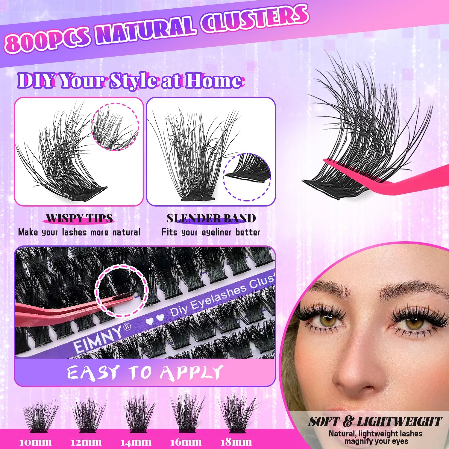 800pcs Fluffy D Curl Volume Eyelash Extensions - Image 3
