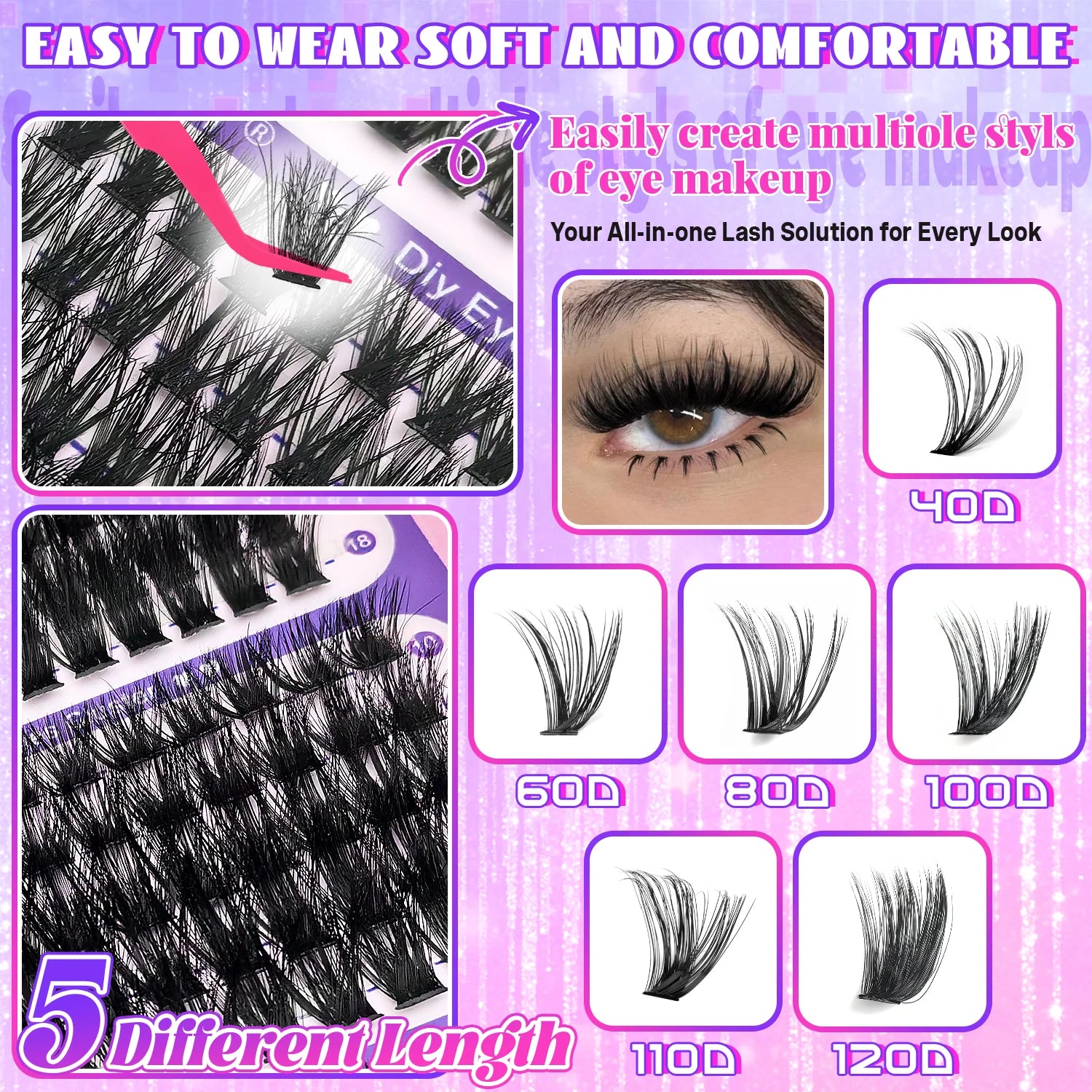 800pcs Fluffy D Curl Volume Eyelash Extensions - Image 2