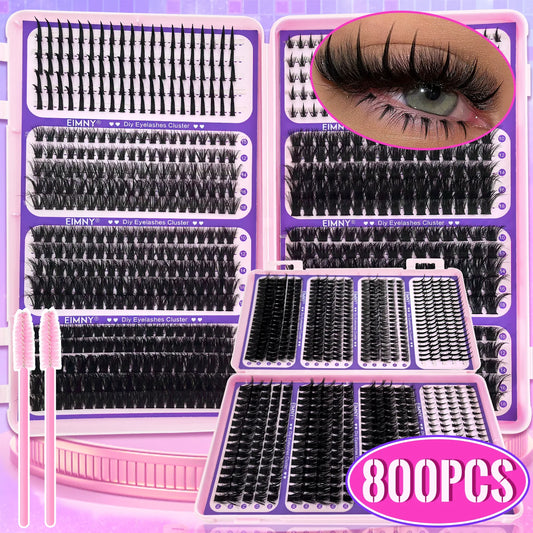 EIMNY Eyelash Extensions 40D-120d+Spikes Fluffy Lash D Curl Thick Volume Eyelash 10-18mm Lengths for Beginners at Home