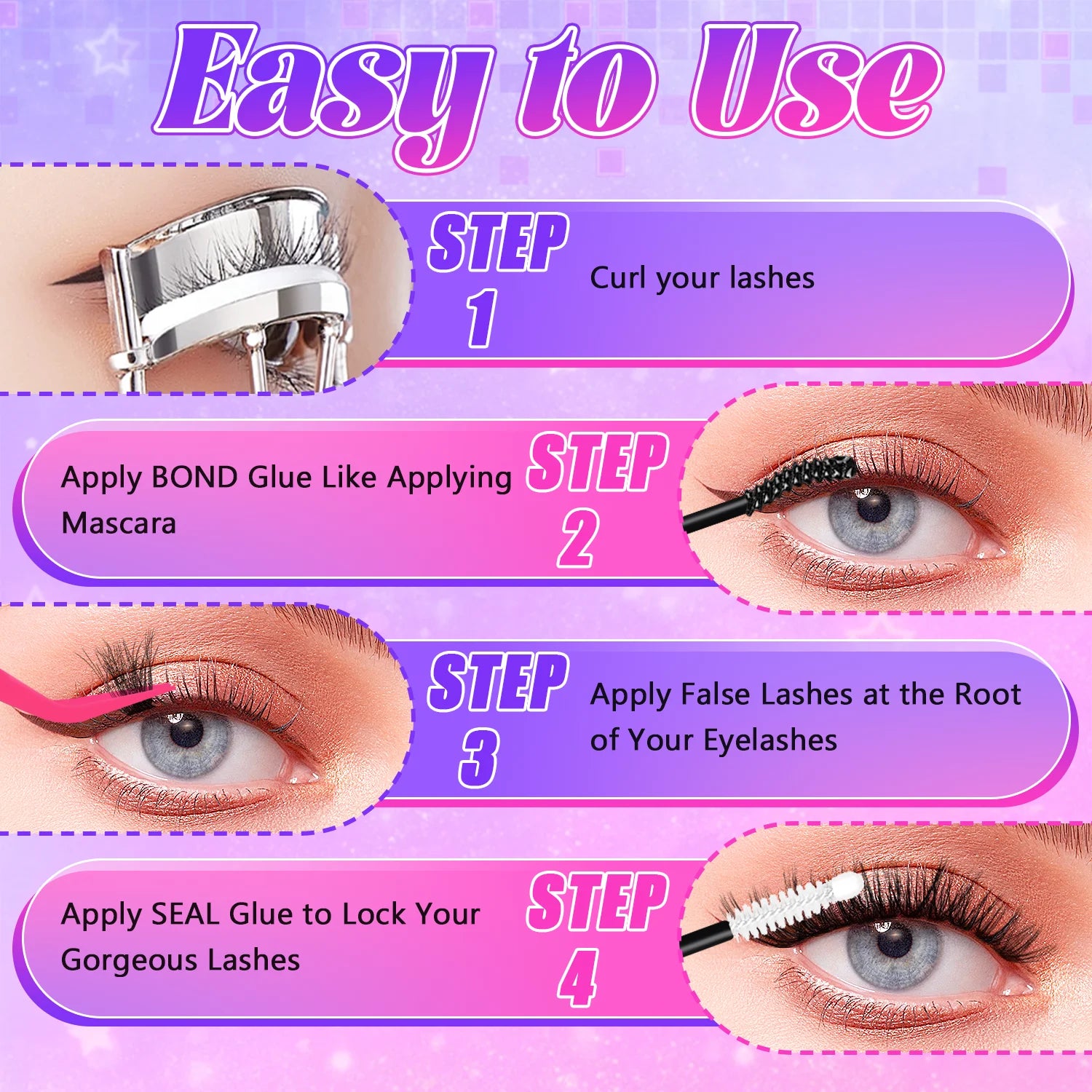 800pcs Fluffy D Curl Volume Eyelash Extensions - Image 4